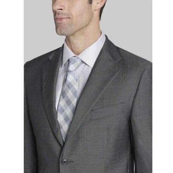 JoS’ A Bank mens suit jacket wool cashmere superfine 2 buttons closure size 40R - Picture 1 of 13